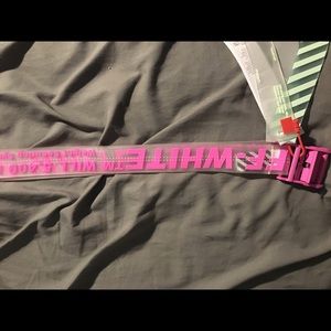 Pink and clear off white belt